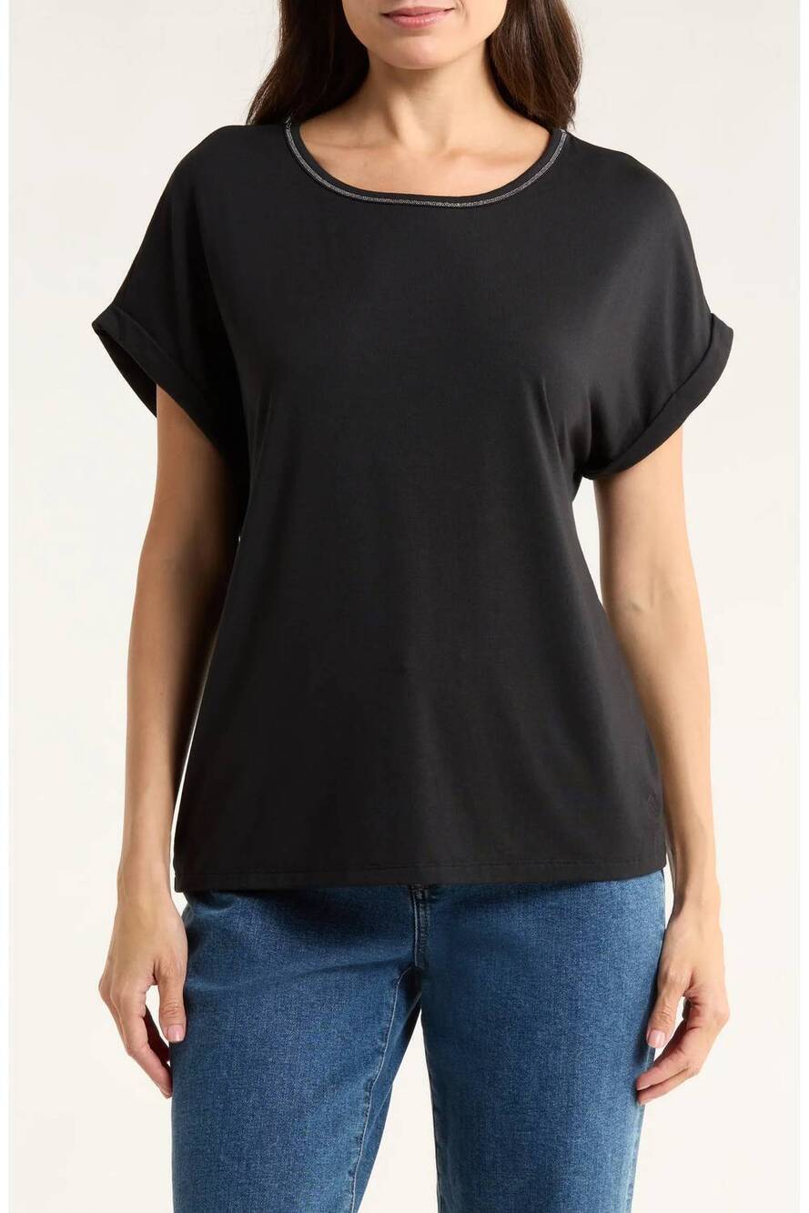 NEW TOMMY BAHAMA kauai caviar beaded short sleeves t-shirt in black